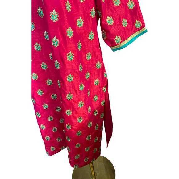Pink Embroidered Kurta Traditional Ethnic Wear Size Medium - Picture 3 of 10